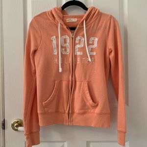 Hollister, Full Zip, Orange Hoodie